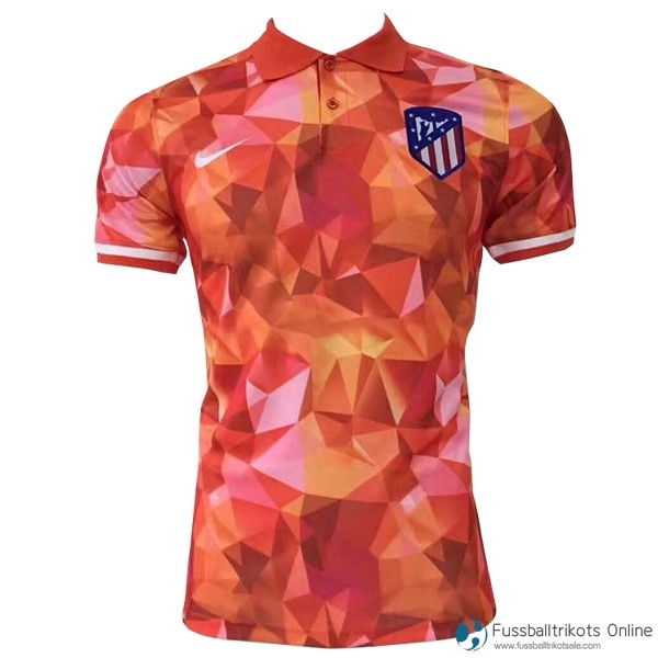 Atletico Madrid Polo 2017-18 Orange Fussballtrikots Günstig